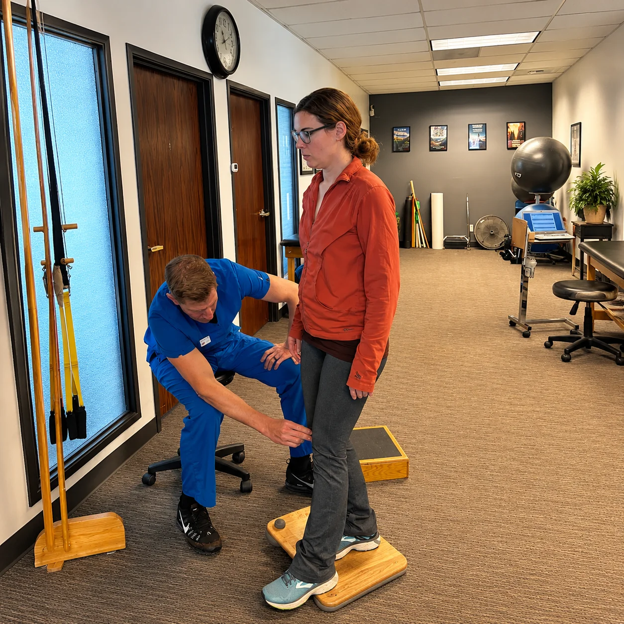 Physical therapist working with a patient